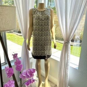 Antonio Melani Sleeveless Silk Shift Dress Size 14 Boho Paisley Floral